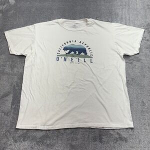 O'Neill Graphic T-Shirt Men XL White Good California Republic Bear Modern Fit